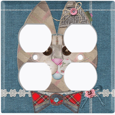 Plaque murale patchwork 4 boutons
