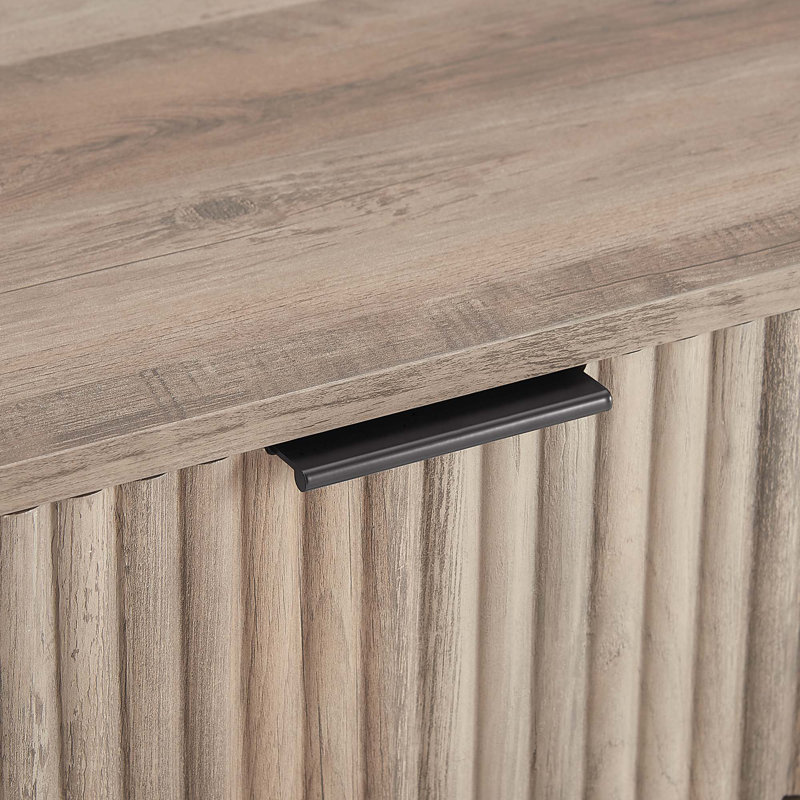 20-Inch Rustic Gray Fluted 2-Drawer Nightstand
