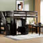 Lit mezzanine double pour les adolescents et les adolescents avec escalier, bibliothèque, tiroirs, bureau et garde-robe - Mobilier de chambre fonctionnel-1114666140-1114666114