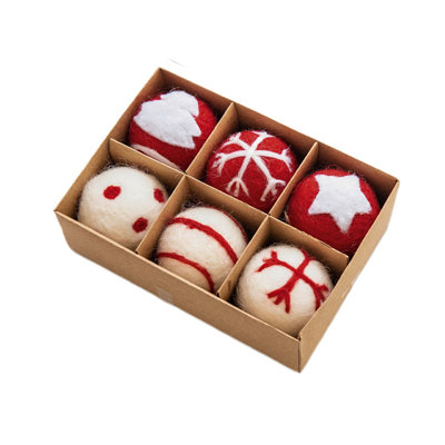6PCS Christmas Ornaments DIY Kit 5CM Festive Tree Decorations With Snowflake And Holiday Patterns Handmade Xmas Crafts Balls Hanging Decor