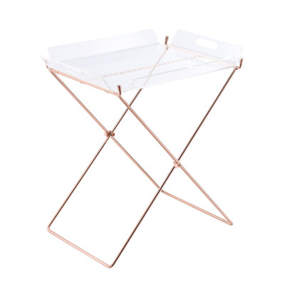 Clear Acrylic And Tray Table For Modern Living Areas Copper With Portable Design Bedroom