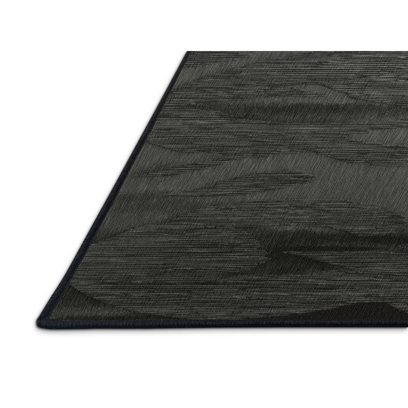 Tapis abstrait gris lavable à la machine, Carré 5 pi