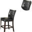 De 2 chaises de salle à manger à hauteur de comptoir, style moderne, similicuir noir, dossier, siège, chaises à structure en bois (2 pièces), coussin en bois pour