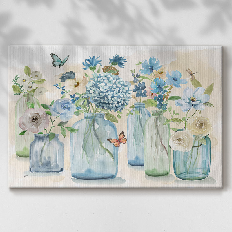 Blue Butterfly Garden -Gallery Wrapped Cavas, 8X12