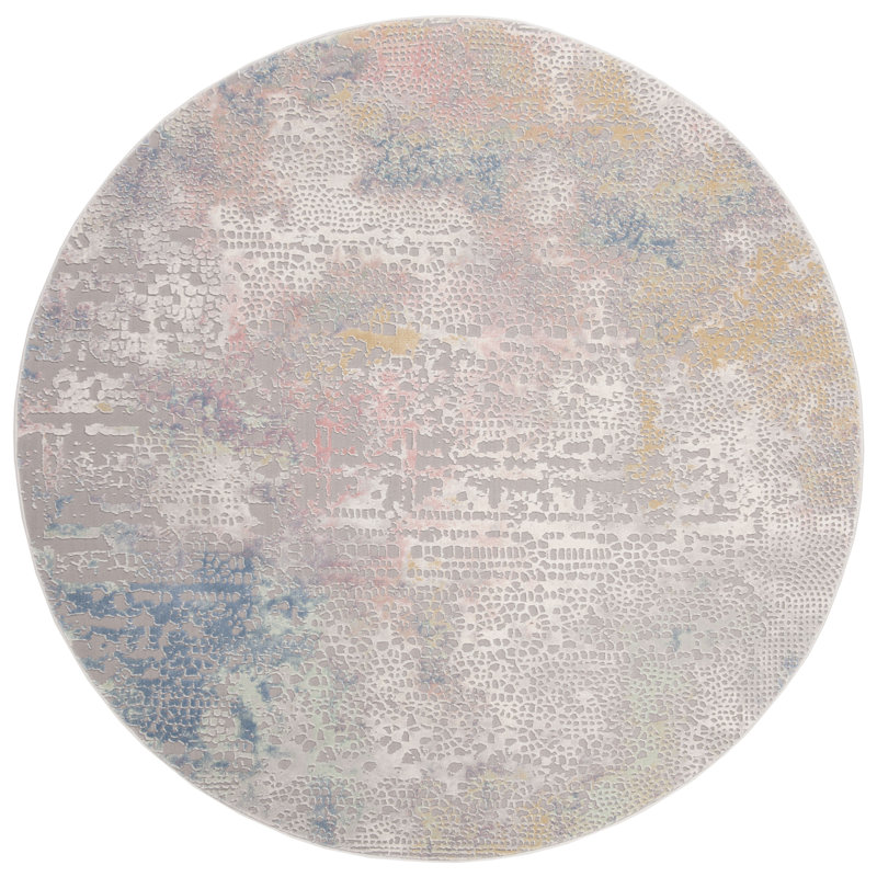 Wendi Performance Abstract Rug, Square 6'7"