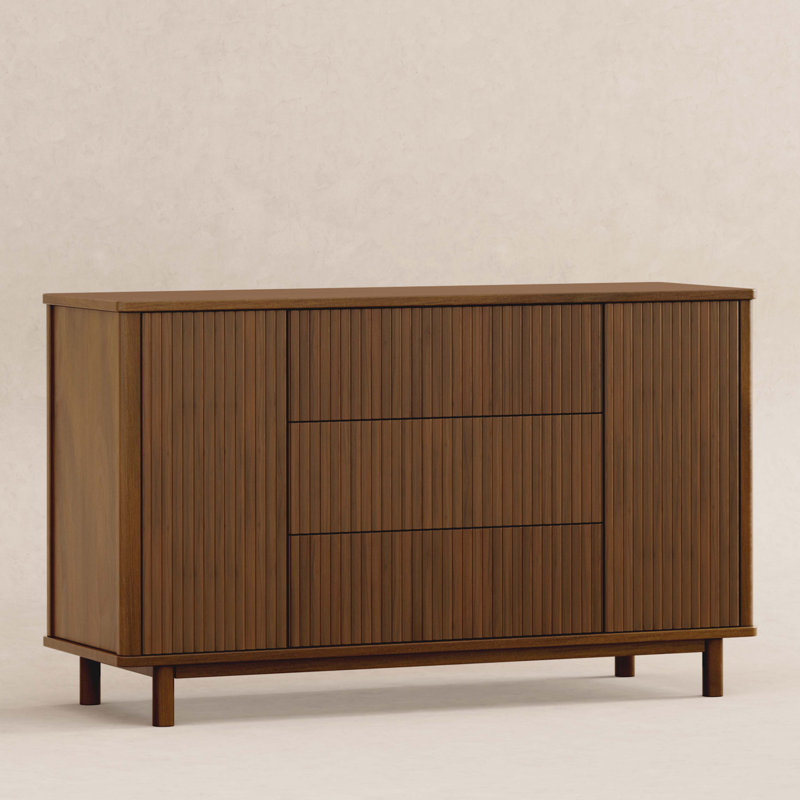 Pogo Tambour Assembled Dresser, Natural Walnut