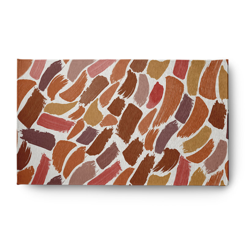 Tapis en chenille à motif d'automne Wenstry CRG864OR16, Rectangle 4 pi x 6 pi