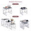 Broadoaks 3 - Piece Stainless Steel Nest Of Tables With Tempered Glass Top For Living Room(Grid)-510233264