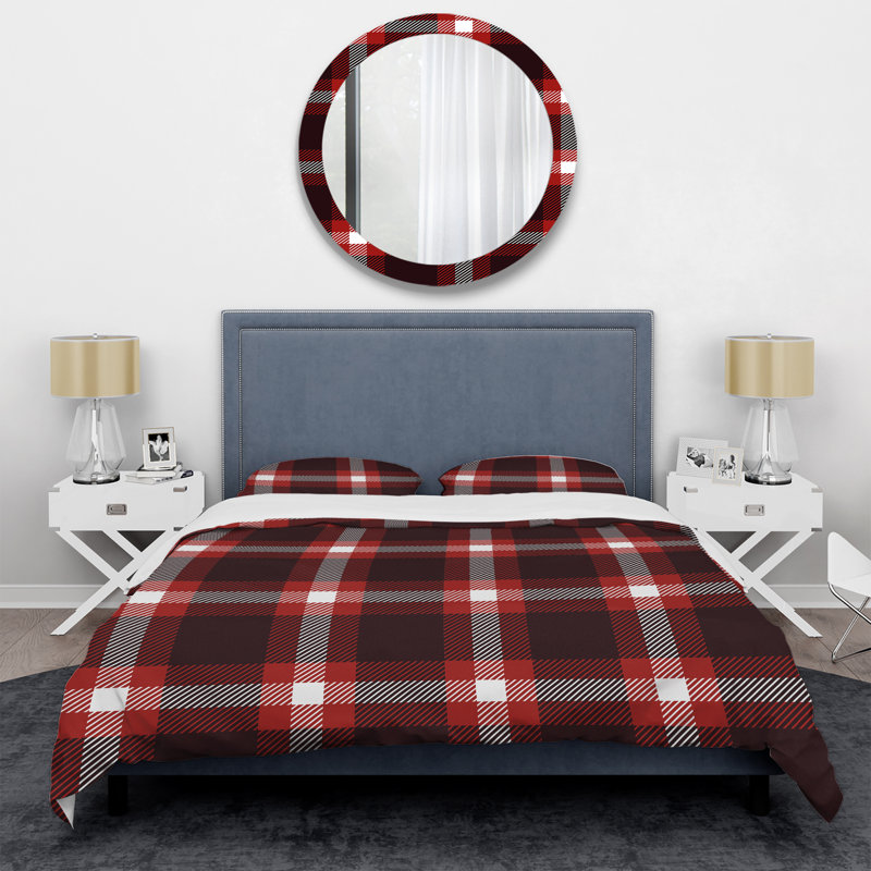 Ensemble de housse de couette 3 pièces Red, Housse de couette pour très grand lit et 2 très