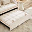 Lit pliable beige avec dossier réglable et prise de charge en velours beige moderne-604652051