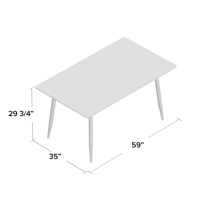 Delante Glass Top Metal Base Dining Table, Black
