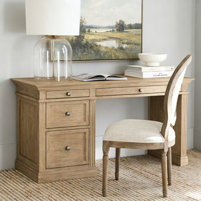Simple Retro Distressed Solid Wood Writing Desk