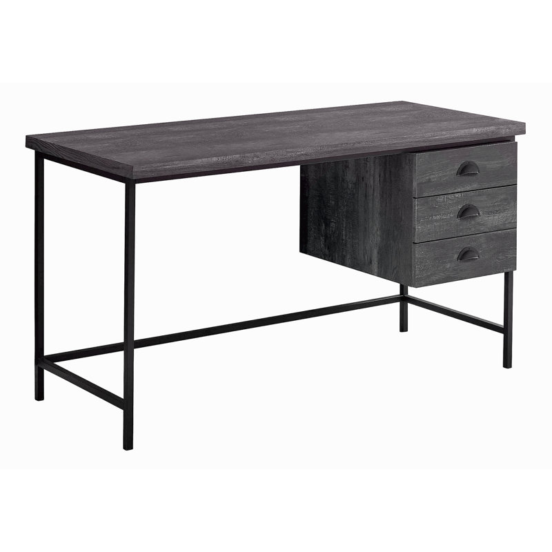Bureau d'ordinateur, bureau personnel, ordinateur portable, tiroirs de rangement, L 55 po, métal stratifié, contemporain, moderne