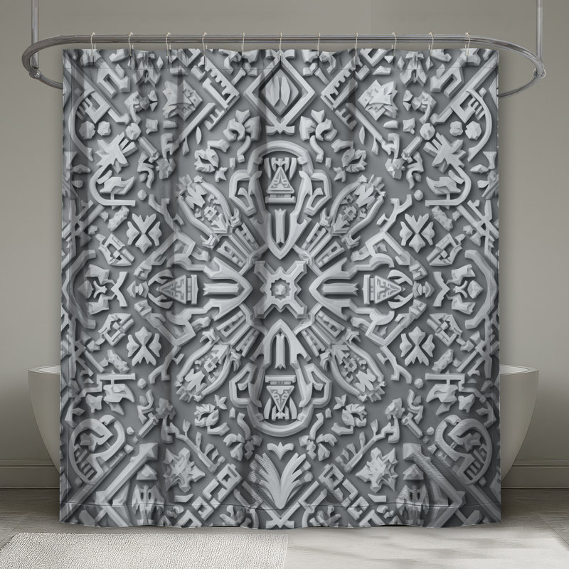 Rideaux de douche à motif complexe, L 70 po x H 72 po