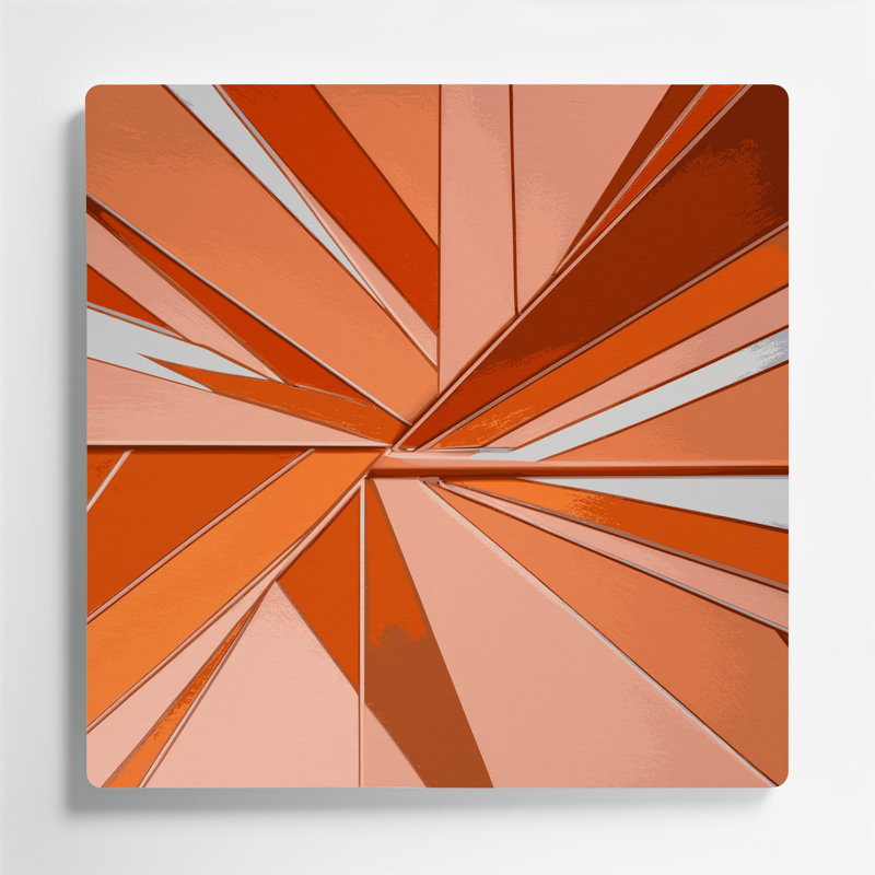 Art mural rigide en métal beige 46, H 12 po x l 12 po