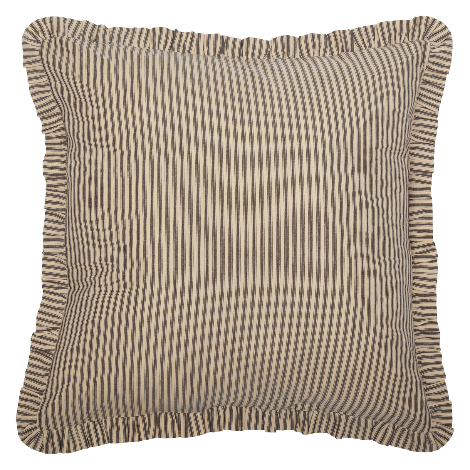 Cotton Sham Set, Dark Crème, Coal Black