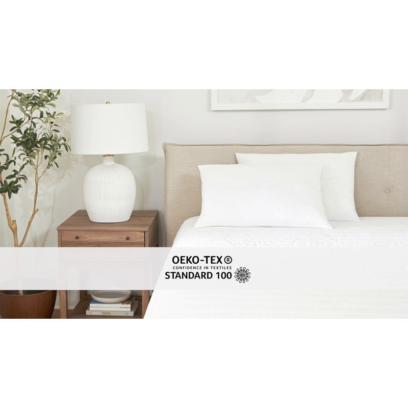 White Hypoallergenic Polyester Standard Bed Pillows Set