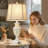 23.5" Vintage Bedside Lamps Set Of 2 With USB A+C And Nightlight - Retro Carved Resin Farmhouse Desk Lamp For Bedrooms, End Tables, Living Room, Bulbs Included-1211446190