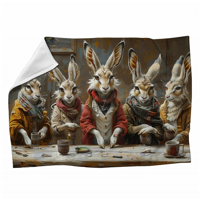 Jackalopes Workshop Artwork Machine Printed Throw Blanket, 50" W x 60" L