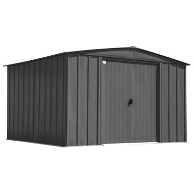 Classic Steel Storage Shed, 10X12, Charcoal