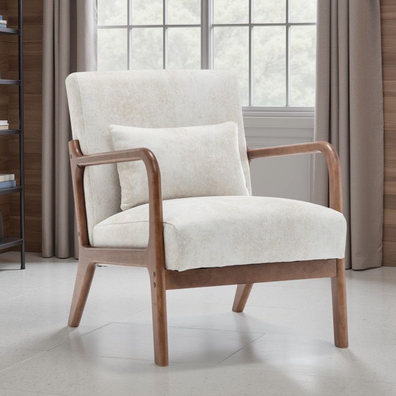 Alisija Upholstered Armchair, Beige Suede