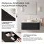 Meuble-lavabo mural de 36 po en contreplaqué, noir, à bord arrondi avec tiroir de rangement imperméable et résistant à l'humidité, pré-assemblé-132499731-132499737