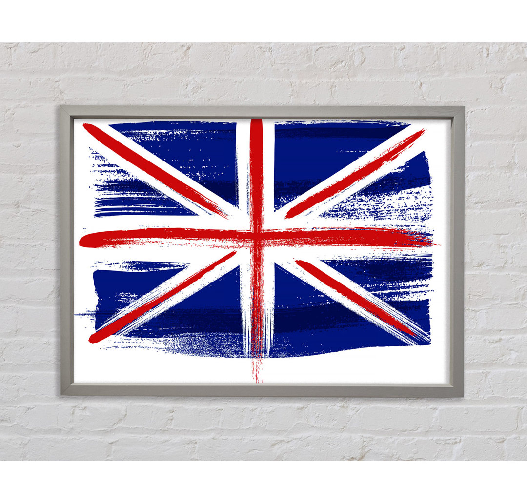 Britische Flagge 1 - Einzelner Bilderrahmen Kunstdrucke auf Leinwand