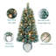 Arbre de Noël illuminé 4 pi avec pointes scintillantes, 100 lumières à DEL blanc chaud avec 10 couvercles iridescents G40, couleur épinette bleue, base de gnome avec face pelucheuse, décoration intérieure des Fêtes