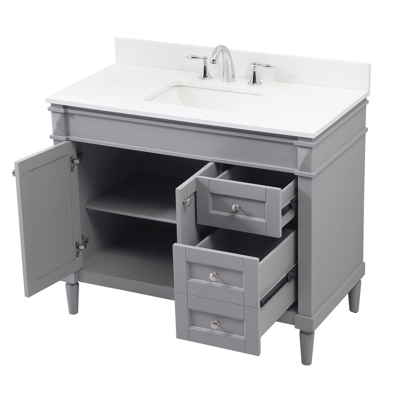 Ensemble de meuble-lavabo simple 42 po Readington, gris, 42"