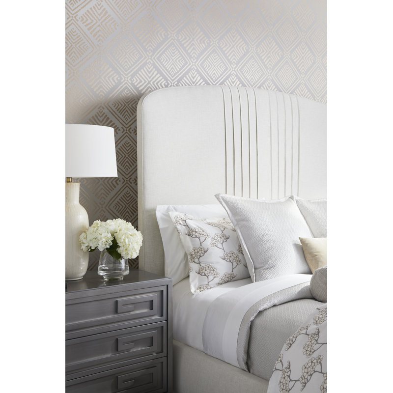 Sofia Pleated King Bed, Nadia Steam, Havana