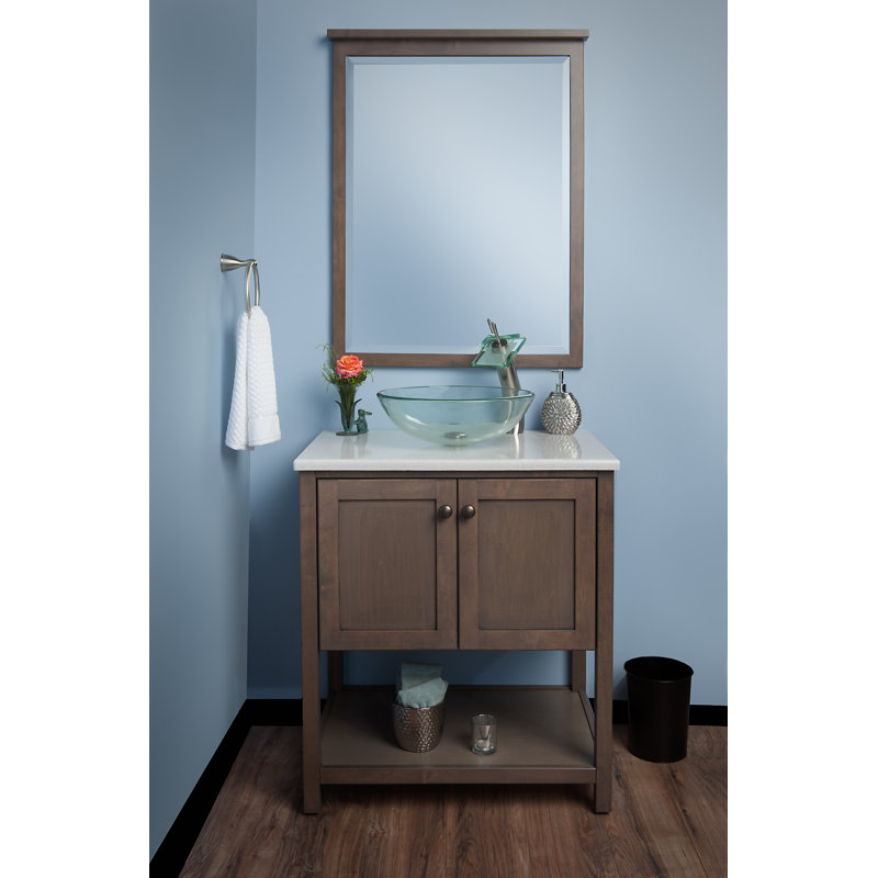 Robinet de lavabo vasque carré à un trou, Nickel brossé, Clair