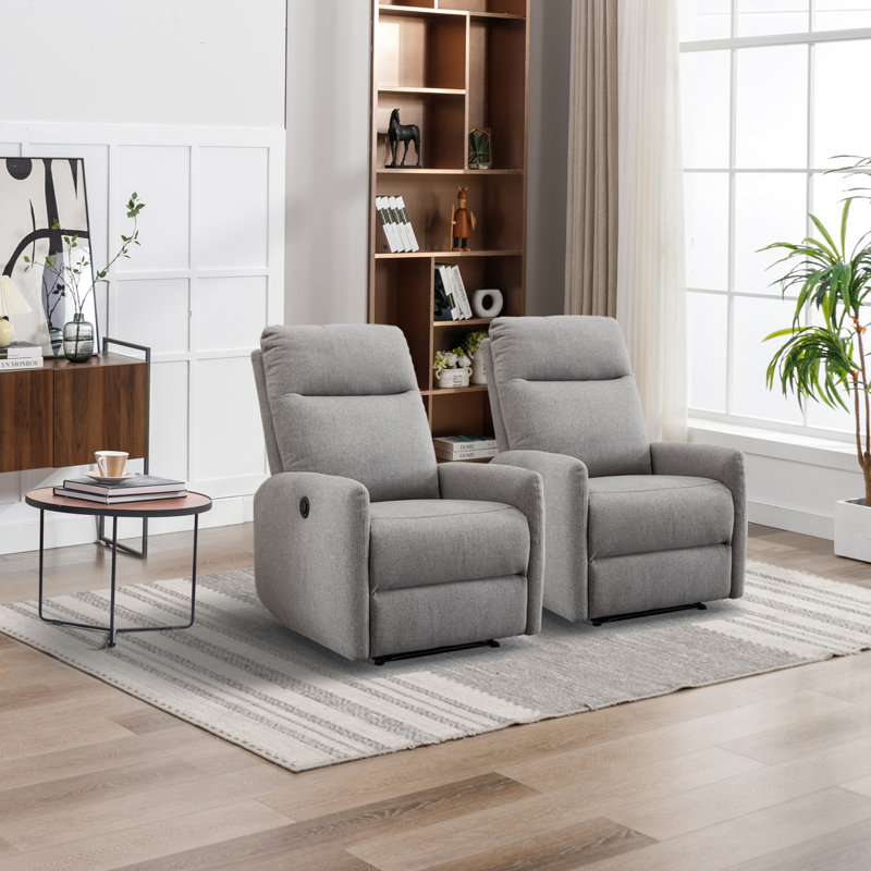 78cm Wide Classic Upholstered Electric Power Standard Recliner