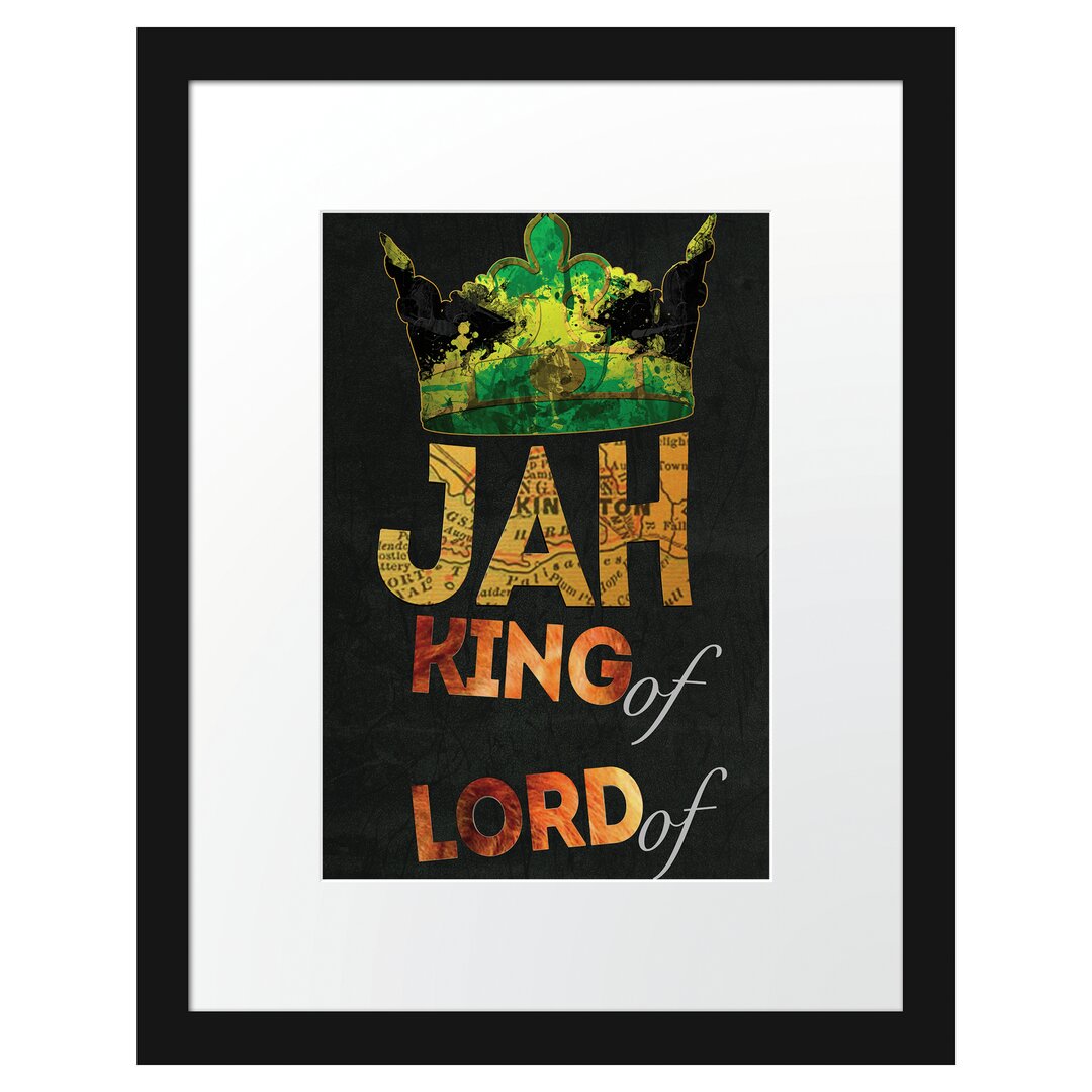 Gerahmtes Poster Jah King Black