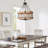 5-Light Industrial Rustic Pendant Light for Dining Room or Kitchen, Adjustable Height, Sloped Ceiling Compatible