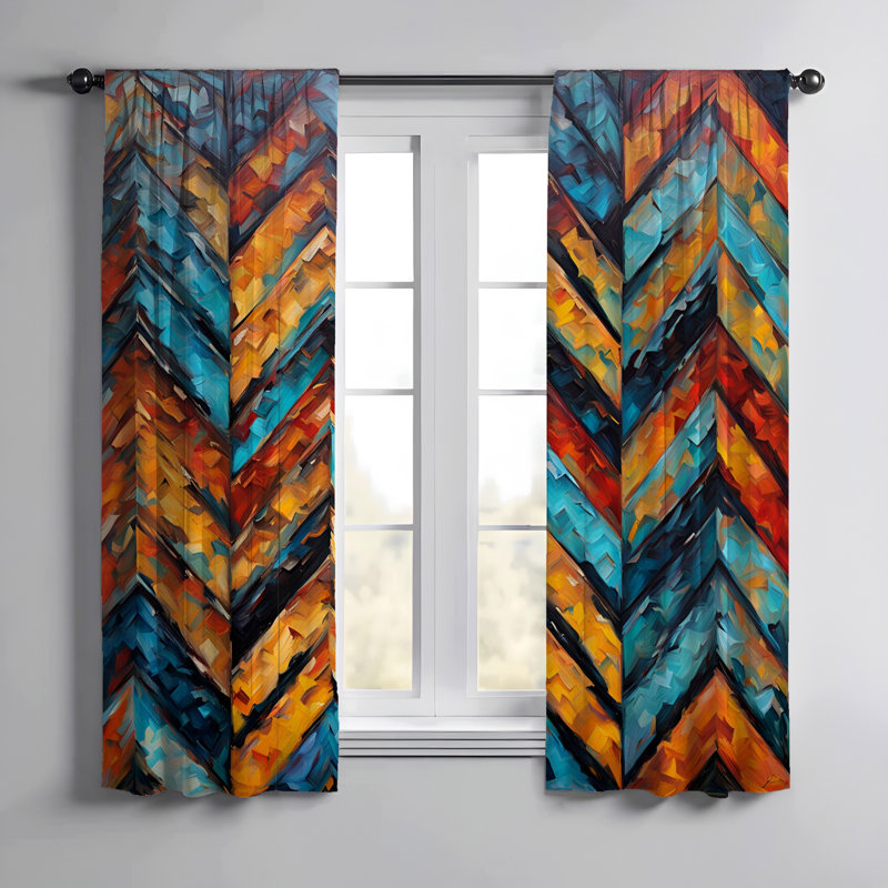Paire de rideaux semi-transparents en polyester Efrayim, L 40 po x L 52 po