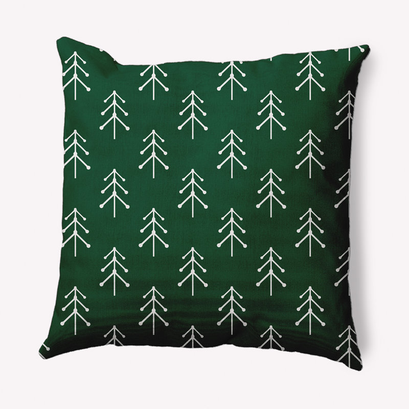 Holiday Cheer Outdoor Reversible Throw Pillow, 18" x 18, Pine