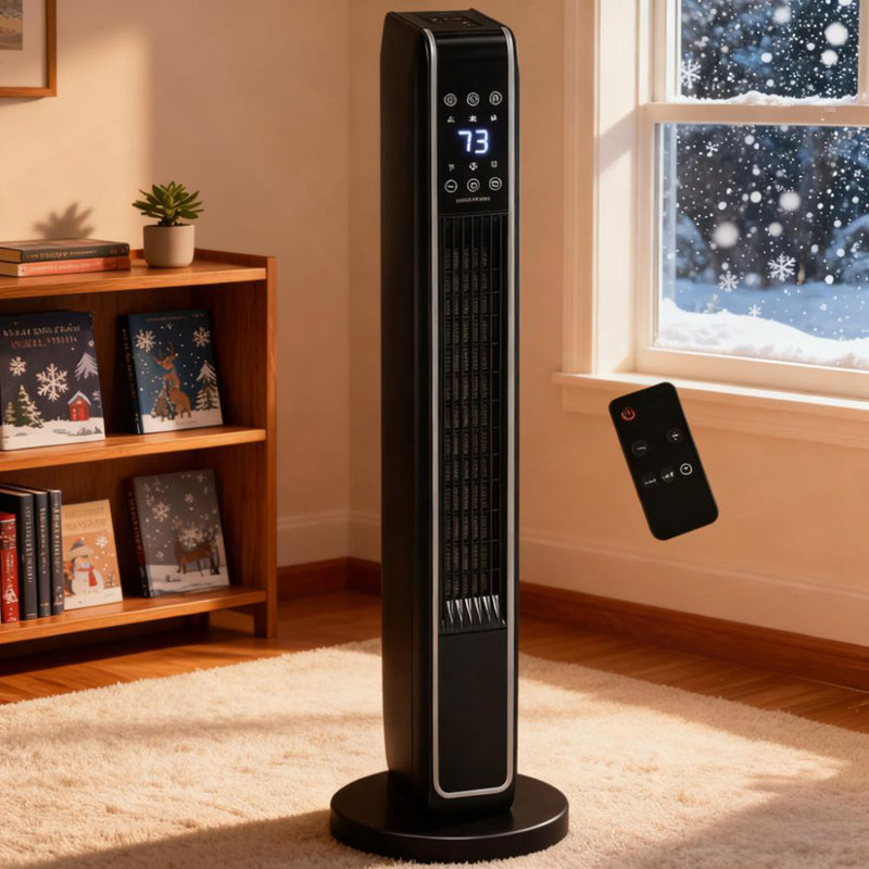 Chaufferette pour utilisation intérieure avec télécommande, chauffage électrique portatif 2-en-1, trois modes de chauffage