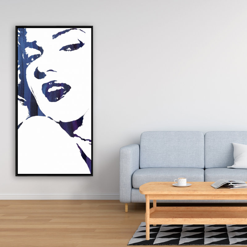 Marilyn Monroe in Blue | Framed Canvas Bedroom Decor