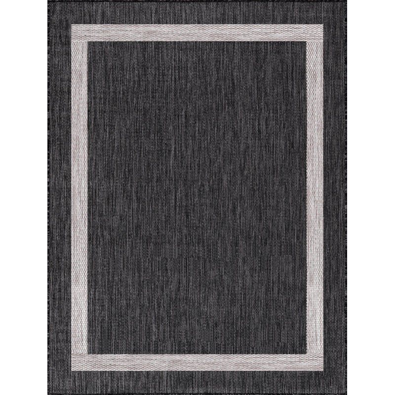 Waikiki Dark Gray Indoor/Outdoor Rug, Rectangle 7'10" x 10'