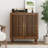Buffet Cabinet - Walnut With Large Storage Compartments Louvered Doors Walnut, For Dining & Living Rooms