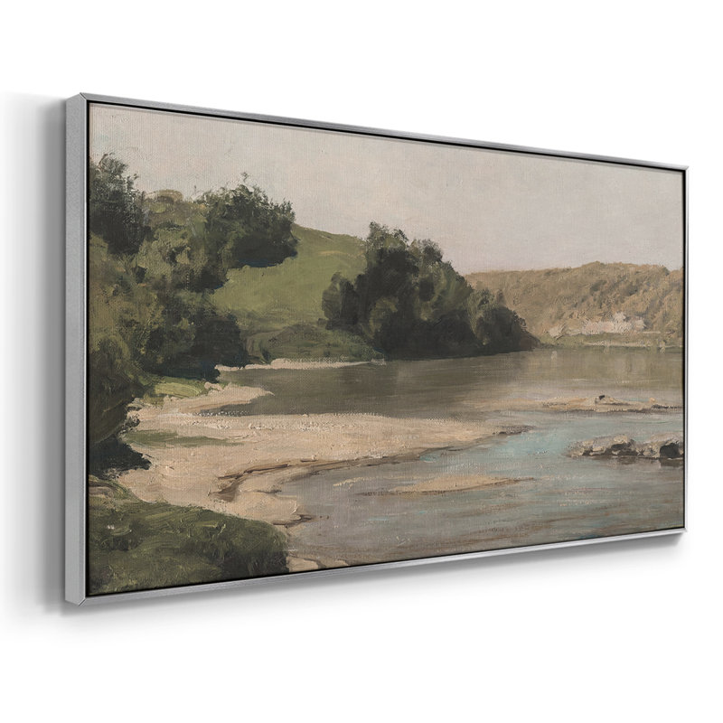 Série paysage - MCxxviii - Toile tendue avec châssis encadré - Prêt à être accroché, Argent argent, H 17 po x l 33 po