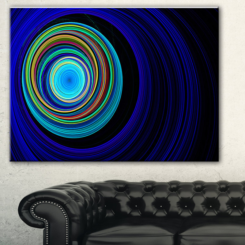 « infinied tunnel ondulations blue », impression sur toile, H 20 po x l 20 po x P 1 po