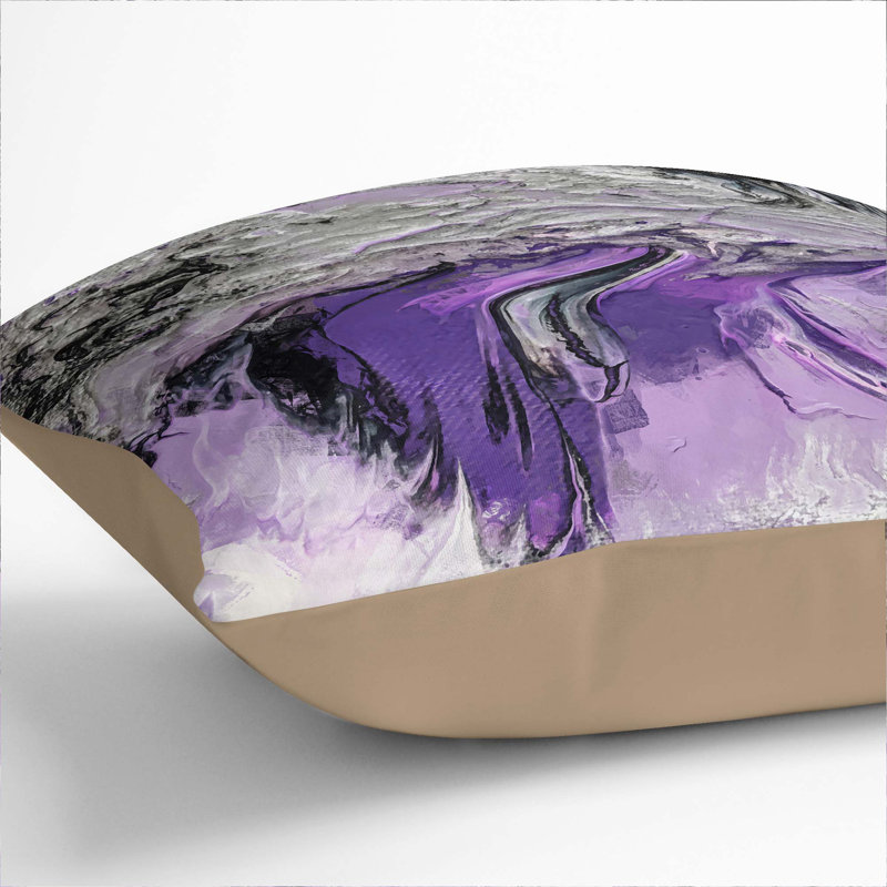 Abstract Square Throw Cushion, 55cm H x 55cm W x 20cm D, Stone