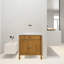 Meuble-lavabo rectangulaire en bois noyer 30 po - Résine en forme de coquillage