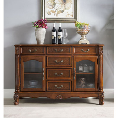 American Style Rubber Wood Sideboard