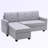 Upholstered 78.3 " Linen Blend L-Shaped Sofa Bed-1998026840