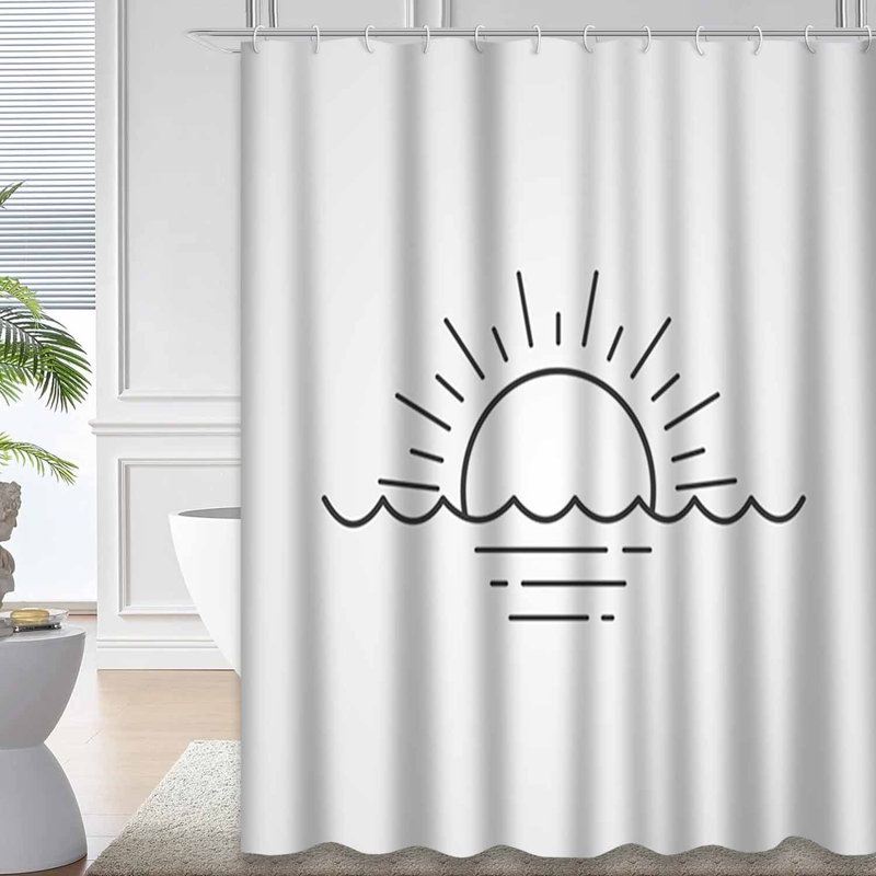 Rideau de douche avec 12 crochets Sunset, L 72 po x l 72 po