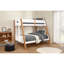 Lit superposé simple au-dessus d'un lit double contemporain avec joint Insert & Lock, côté attaché et look blanc neutre pour chambre à coucher au design, finition blanc naturel, utilisation commune
