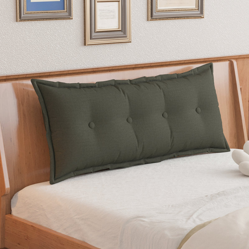 Coussin de siège de tête de lit capitonné à dossier Sit-up Back Comfort, Lit double, Gris foncé