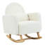 Chaise berçante d'appoint blanc crème, confort à grande échelle, dossier et cou ergonomiques, fauteuil en velours à texture douce avec structure, coussin complémentaire, polyvalence esthétique pour votre maison